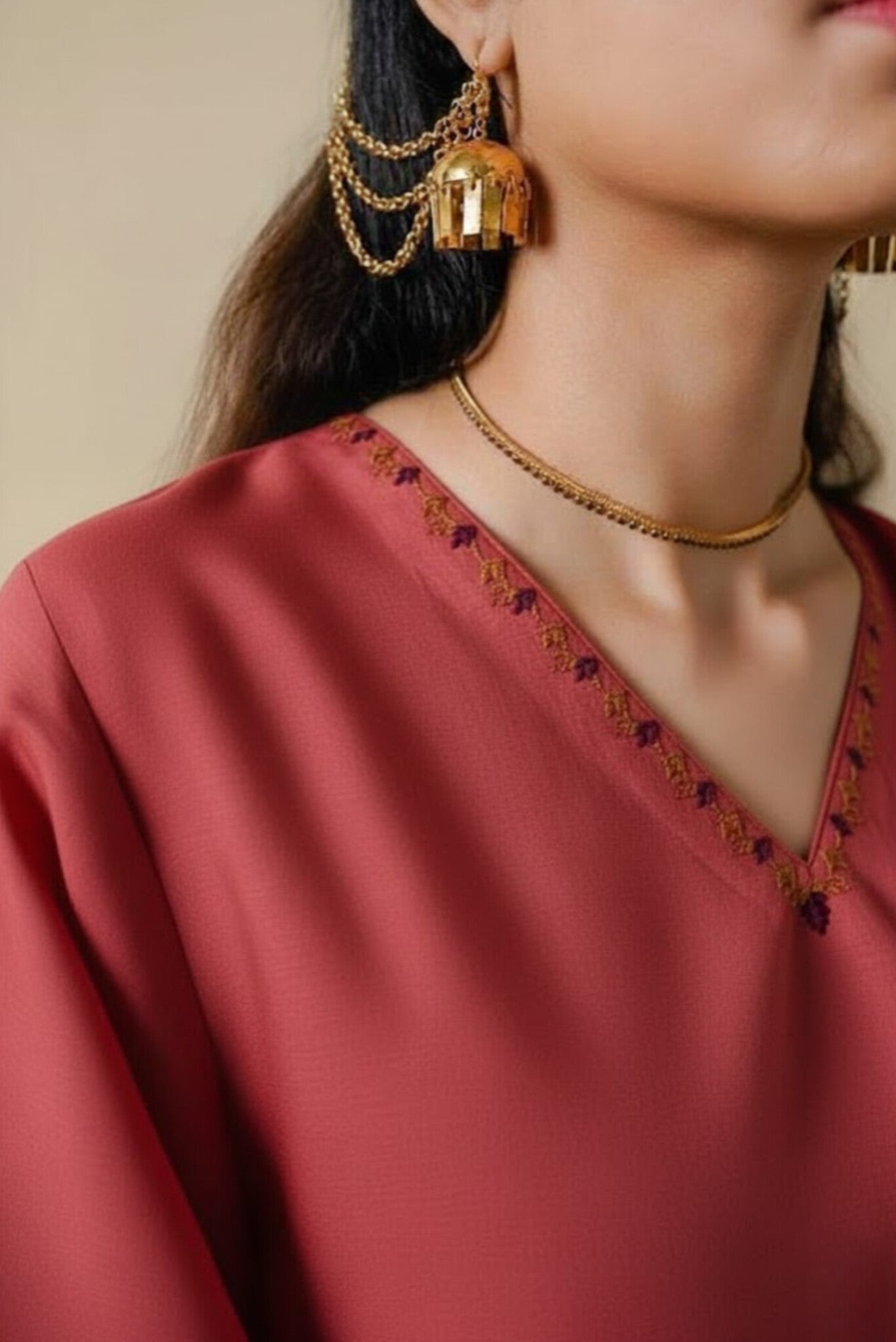 Embroidered long kurta