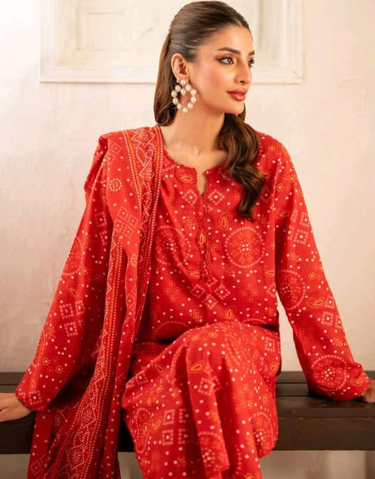 3pc chunri print outfit ( sapphire unstitched)