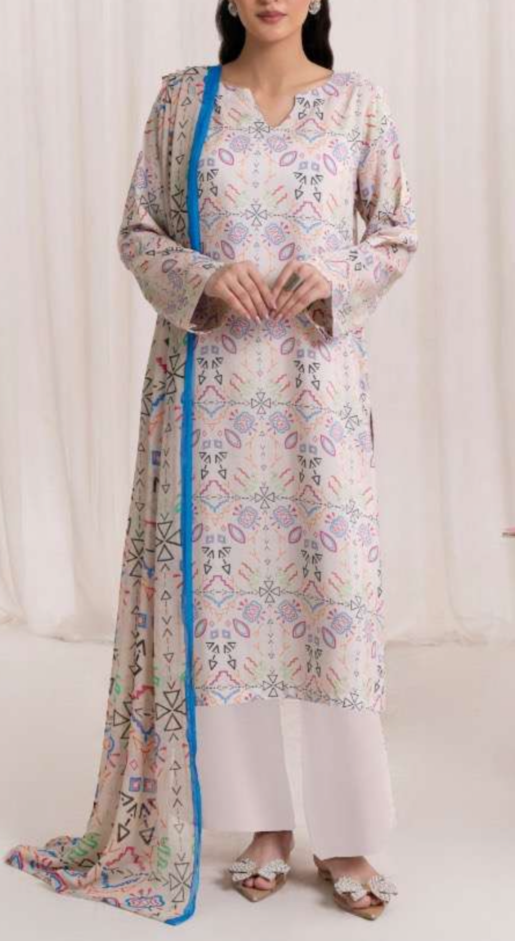 Ethnic summer Unstitched 2pc set