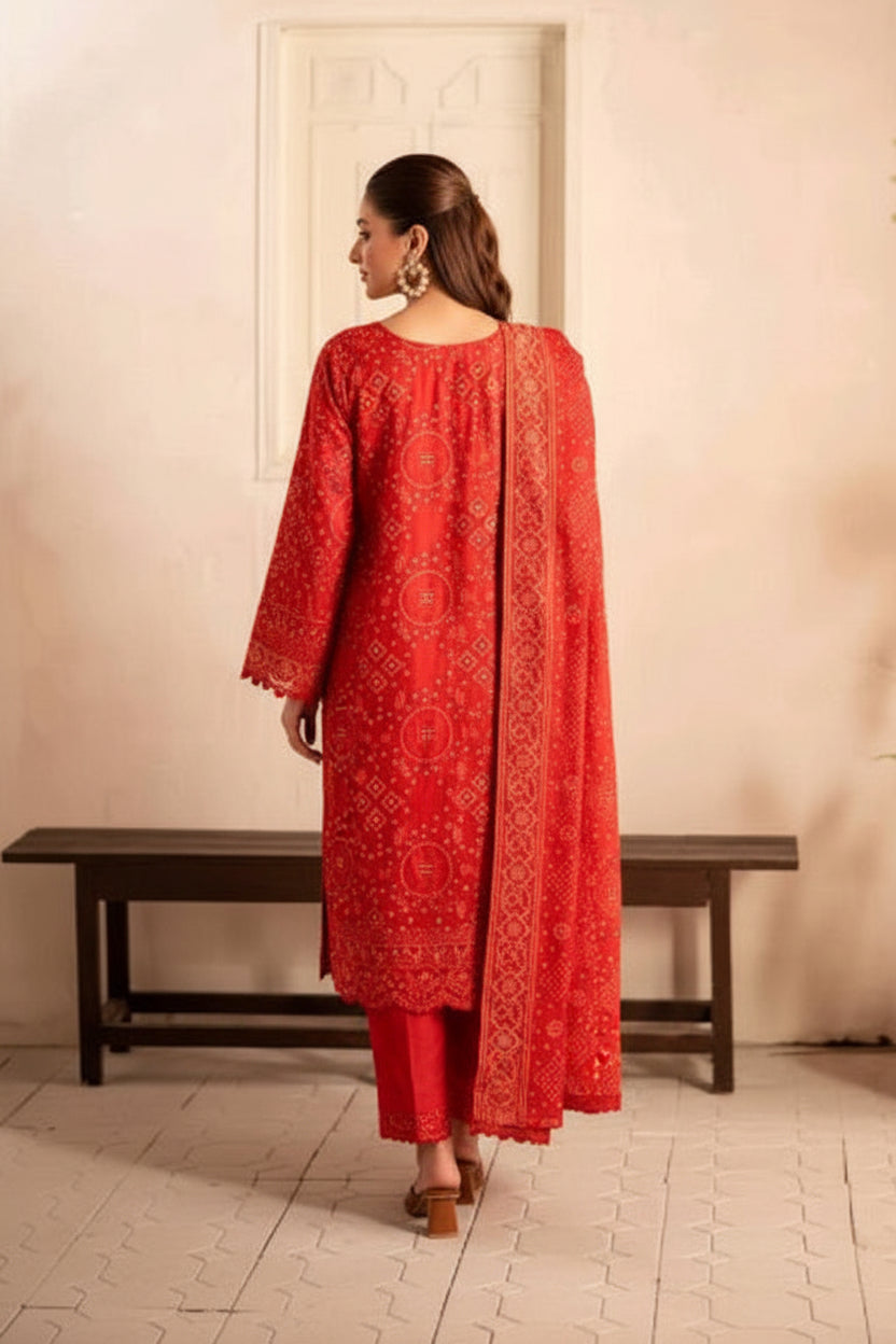 3pc chunri print outfit ( sapphire unstitched)