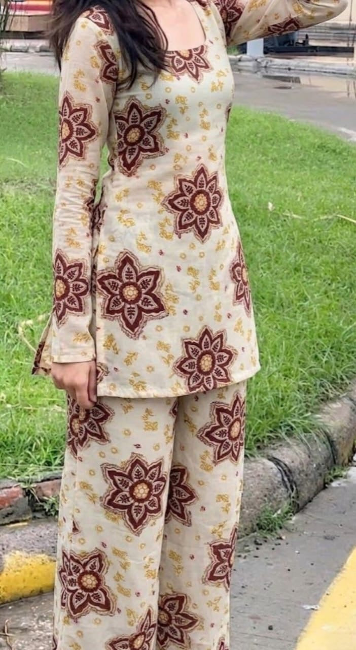 2pc brown corset kurti