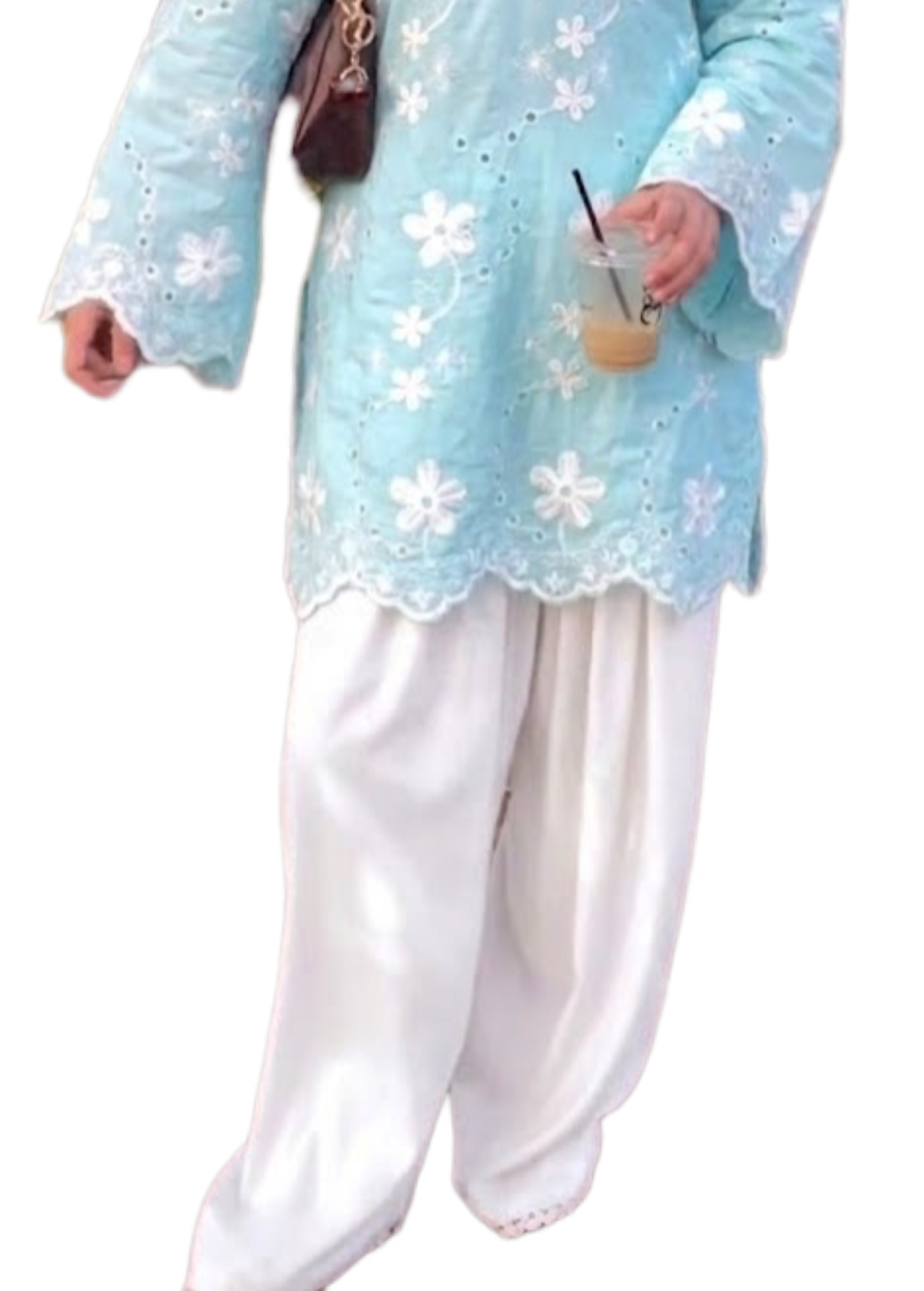 Sky bloom embroidered set