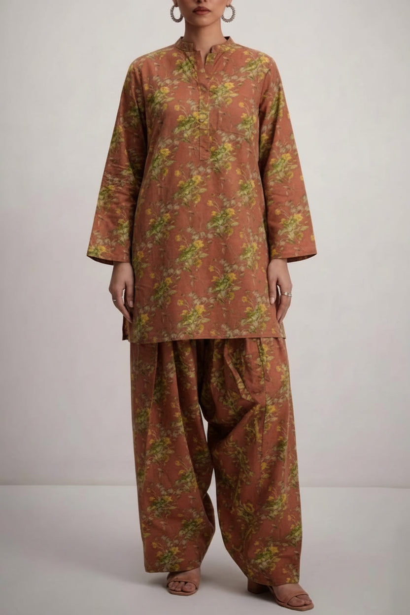 2pc peachy farshi dress