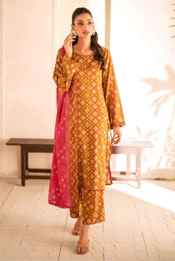 3pc chunri inspired outfit ( sapphire unstiched )