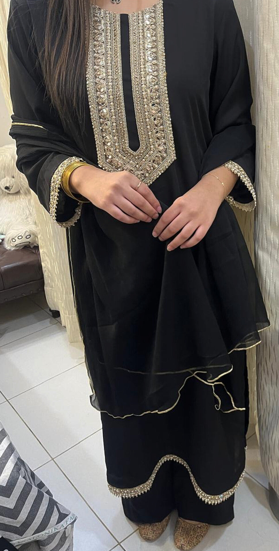3pc Black qawali jora
