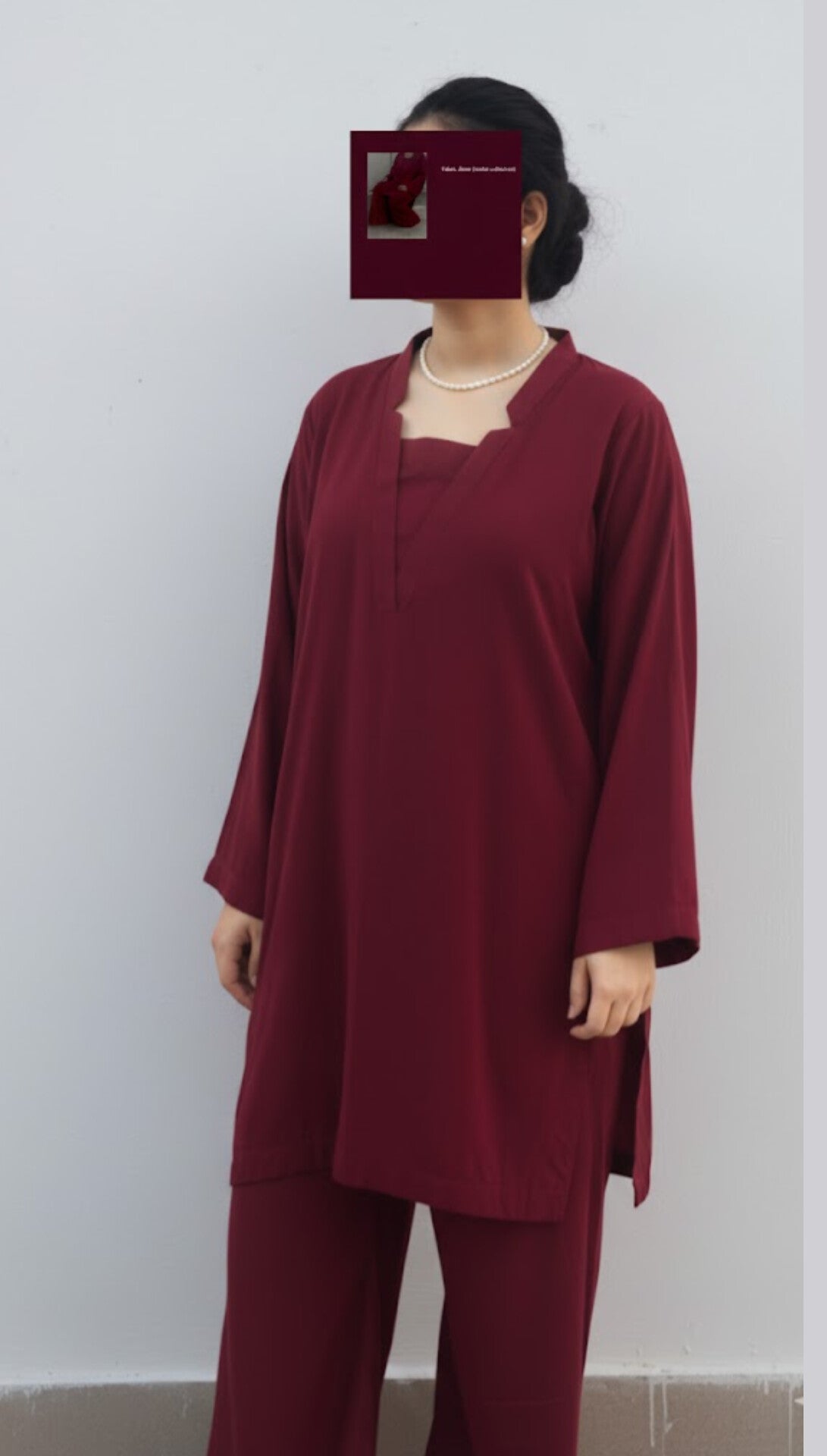 2pc Maroon fit ( side pockets included )