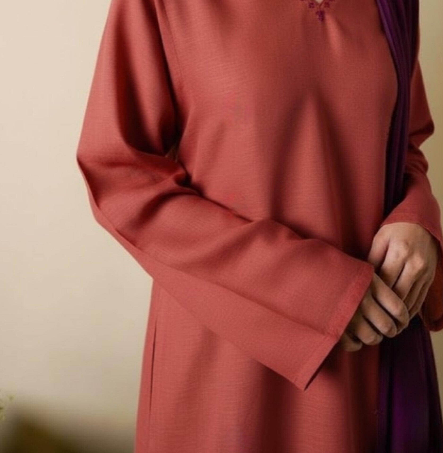 2pc Peachy embroidered kurta