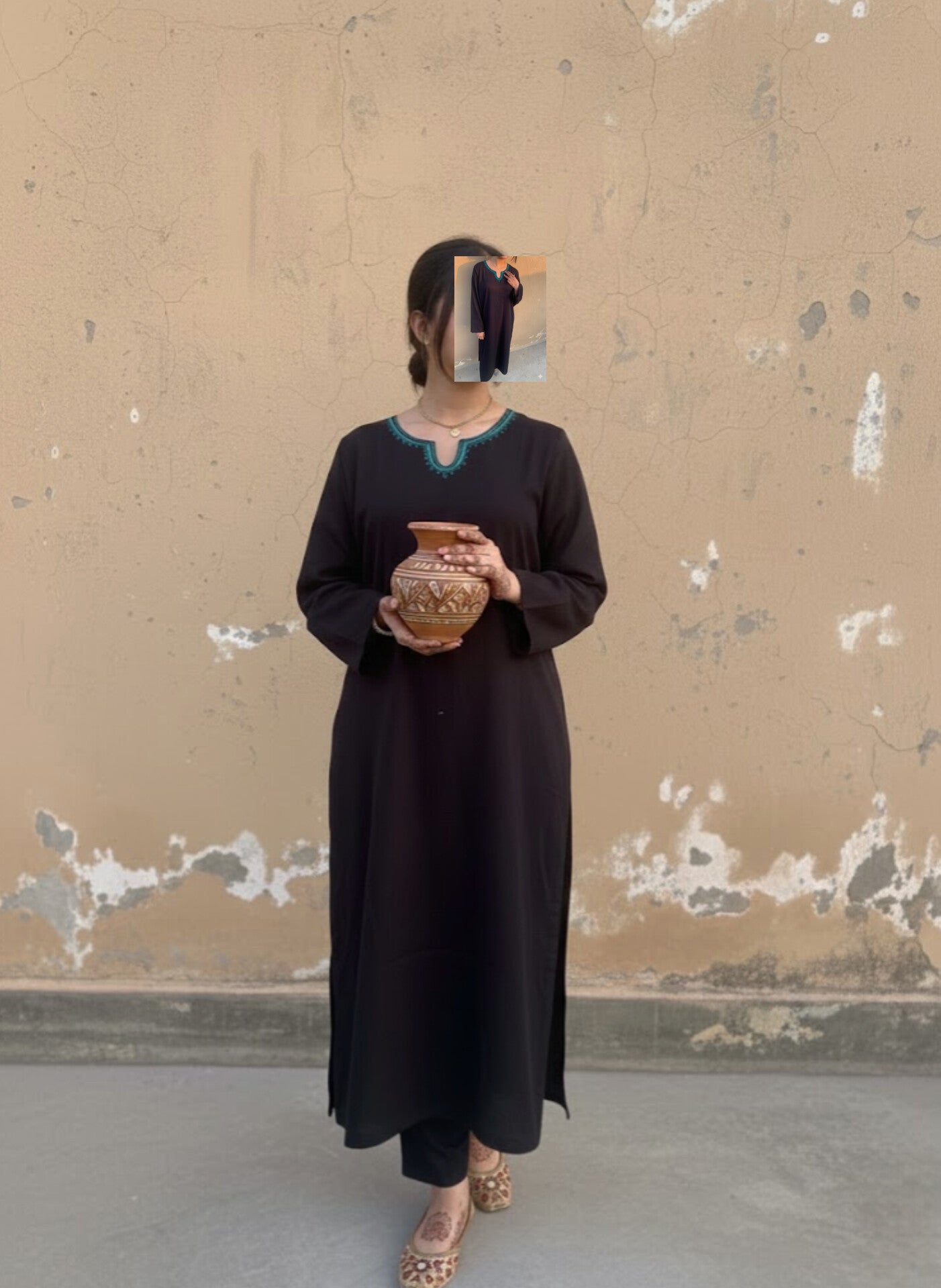 2pc qawali black embroidered outfit