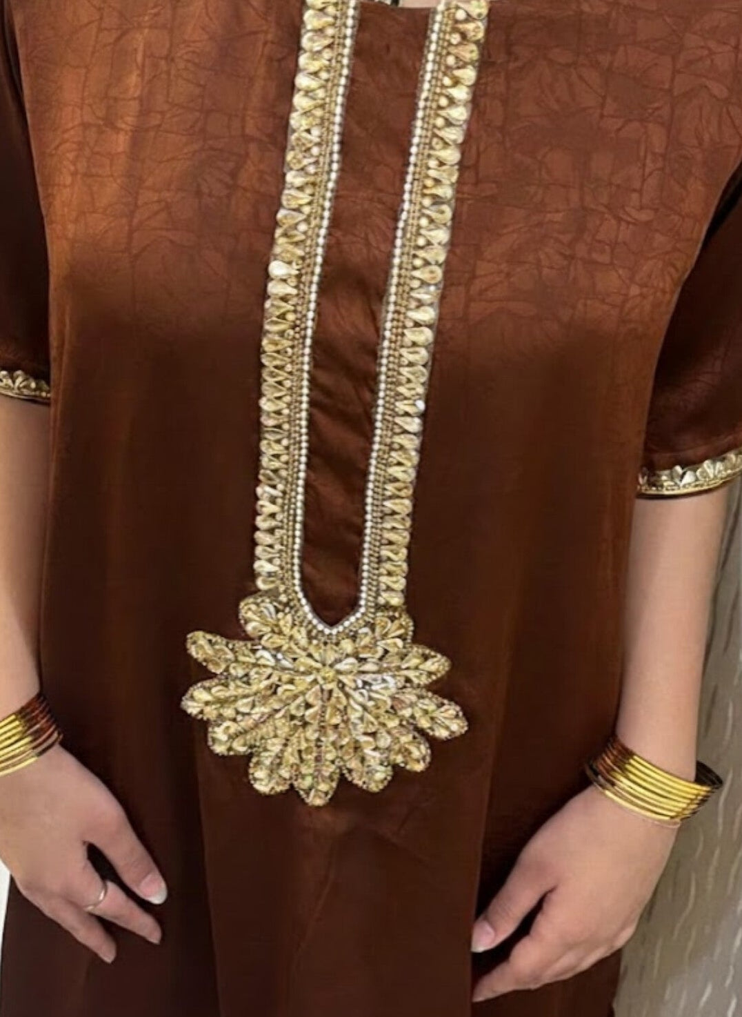 3pc brown zardozi outfit