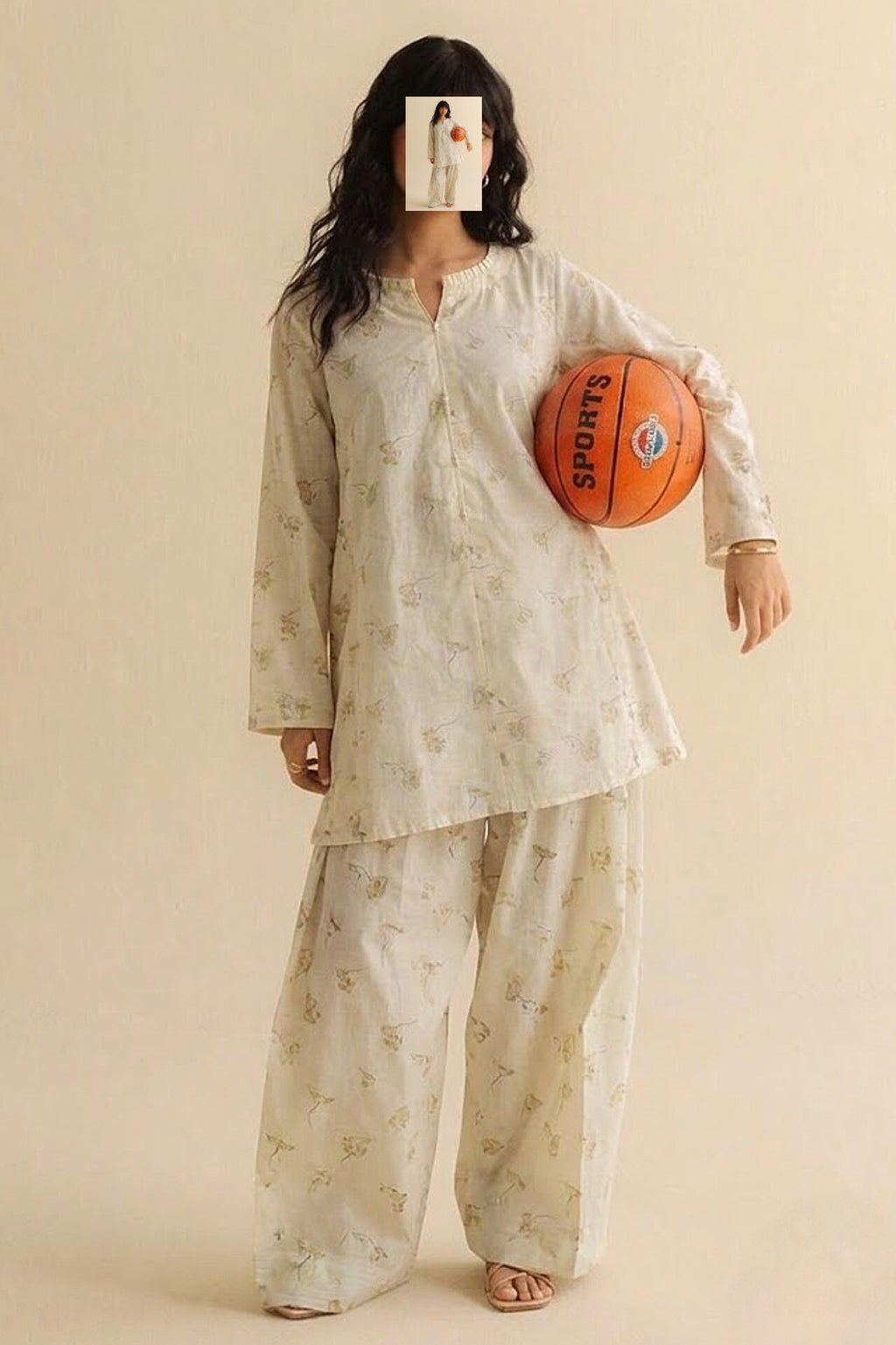 2pc off white kurta set 🤍
