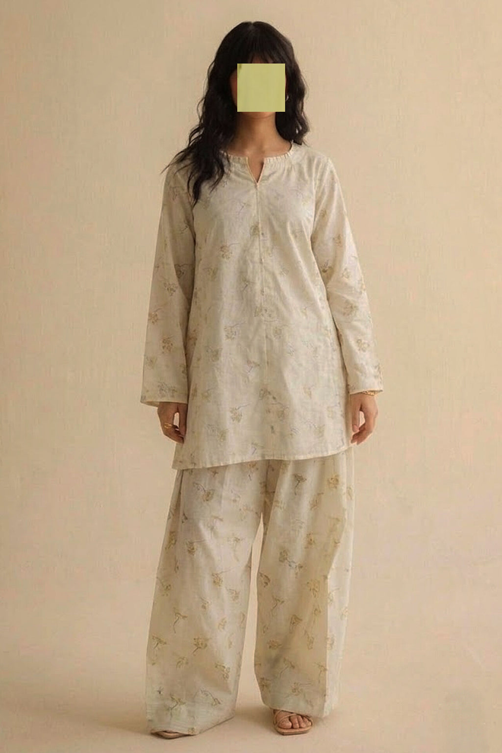 2pc off white kurta set 🤍