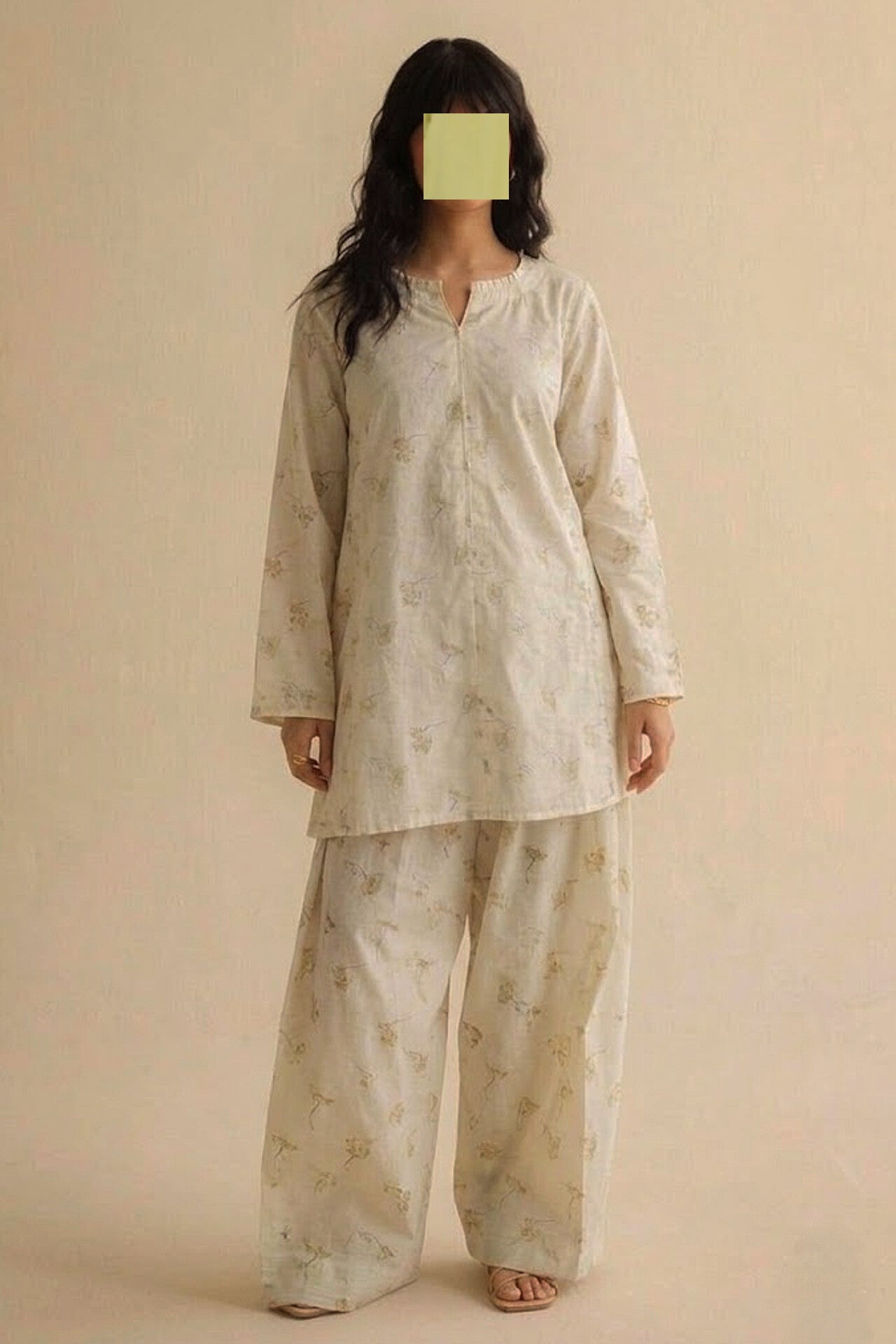 2pc off white kurta set 🤍