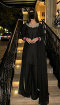 3pc black outfit with silver work