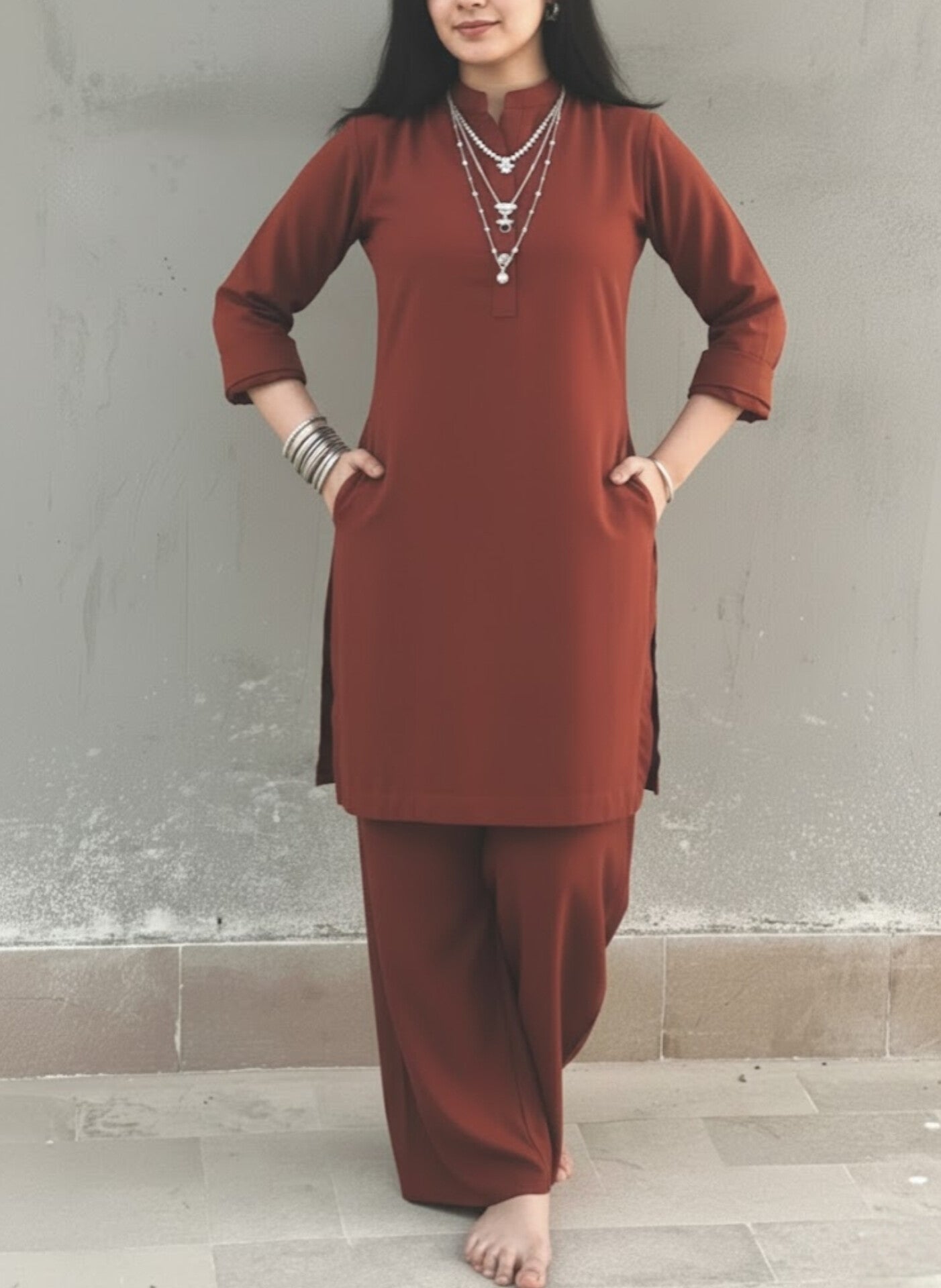 2pc light brown ( side pockets include )