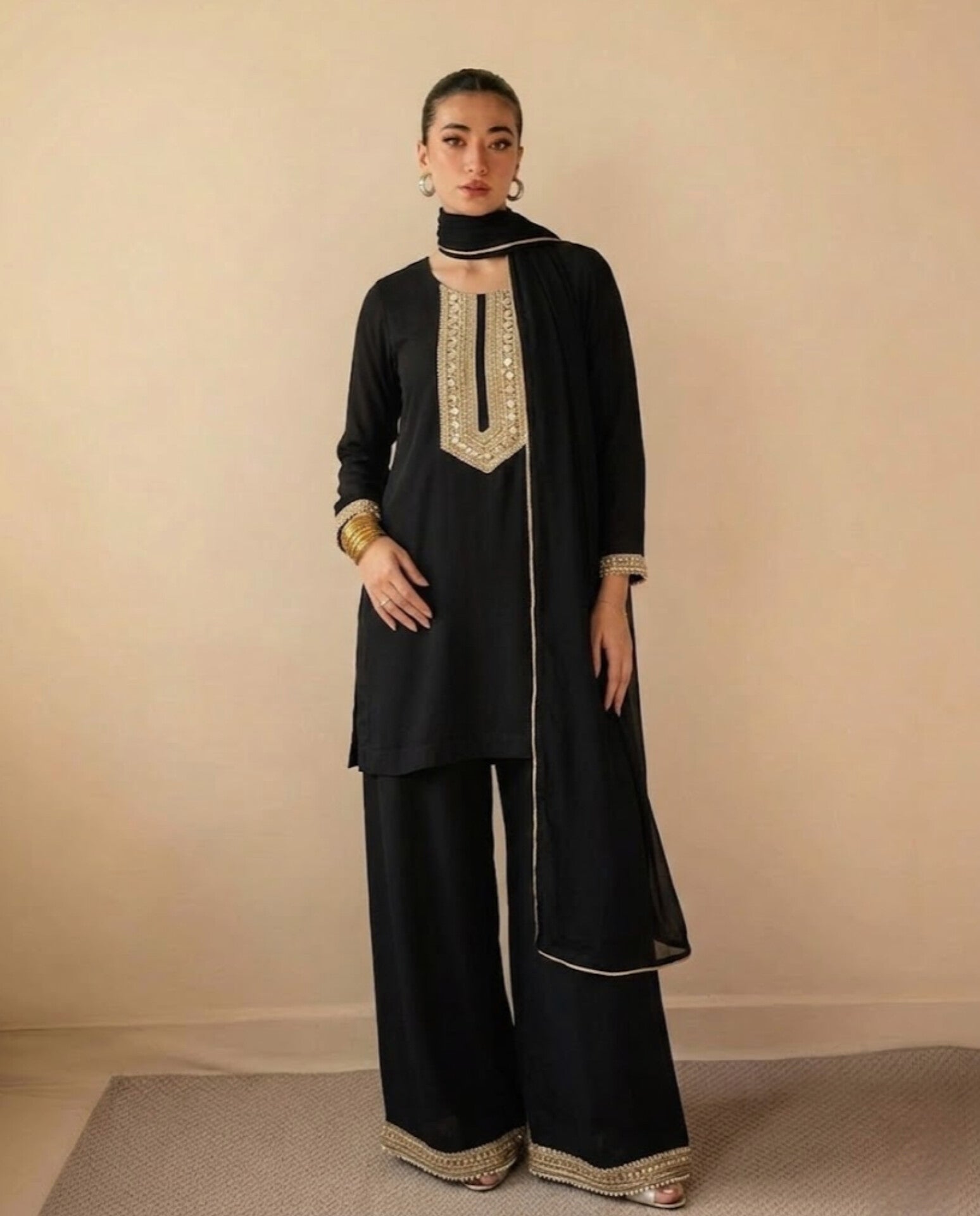 3pc Black qawali jora