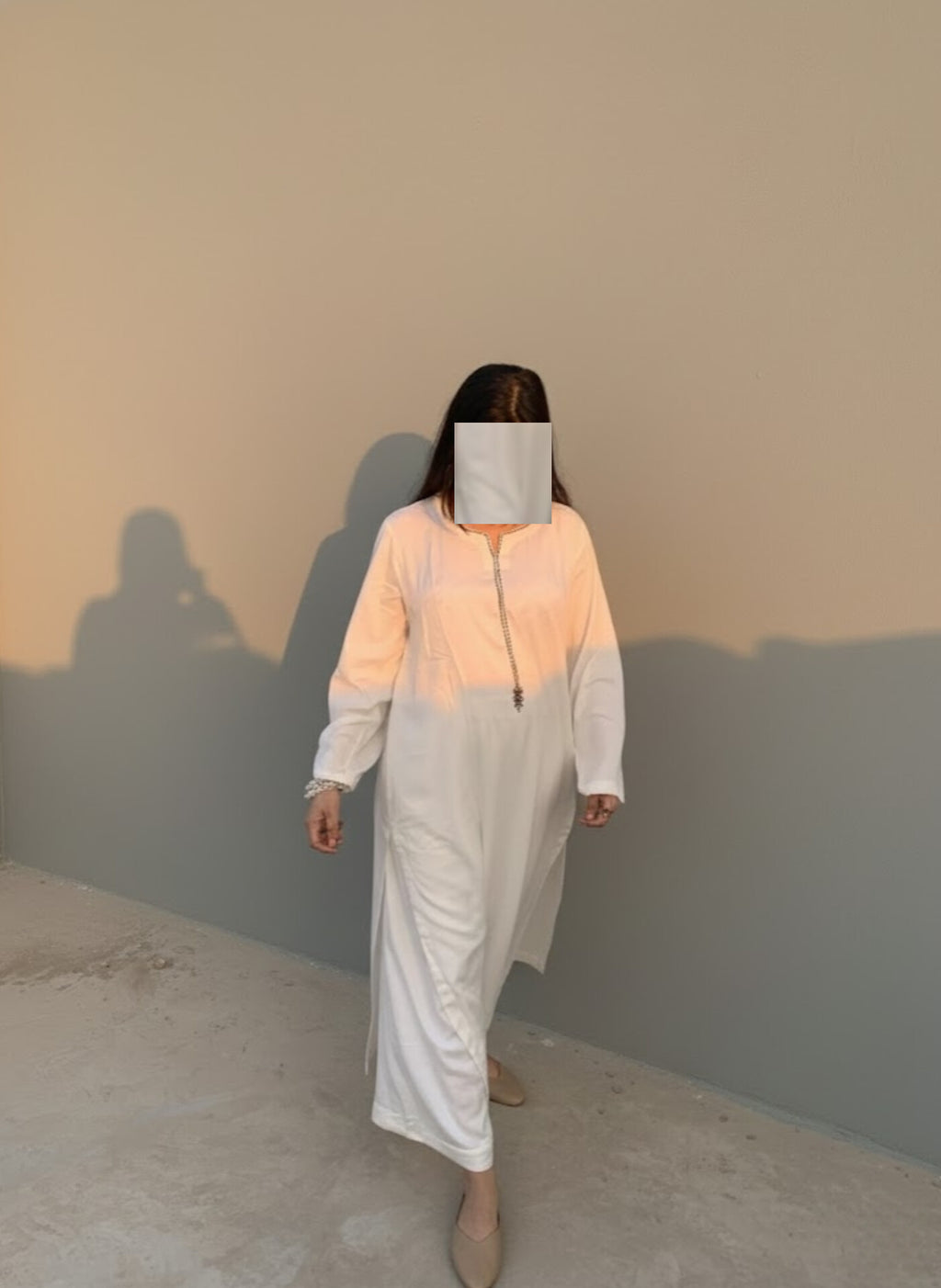 2pc white kurta with black embroidery 🤍