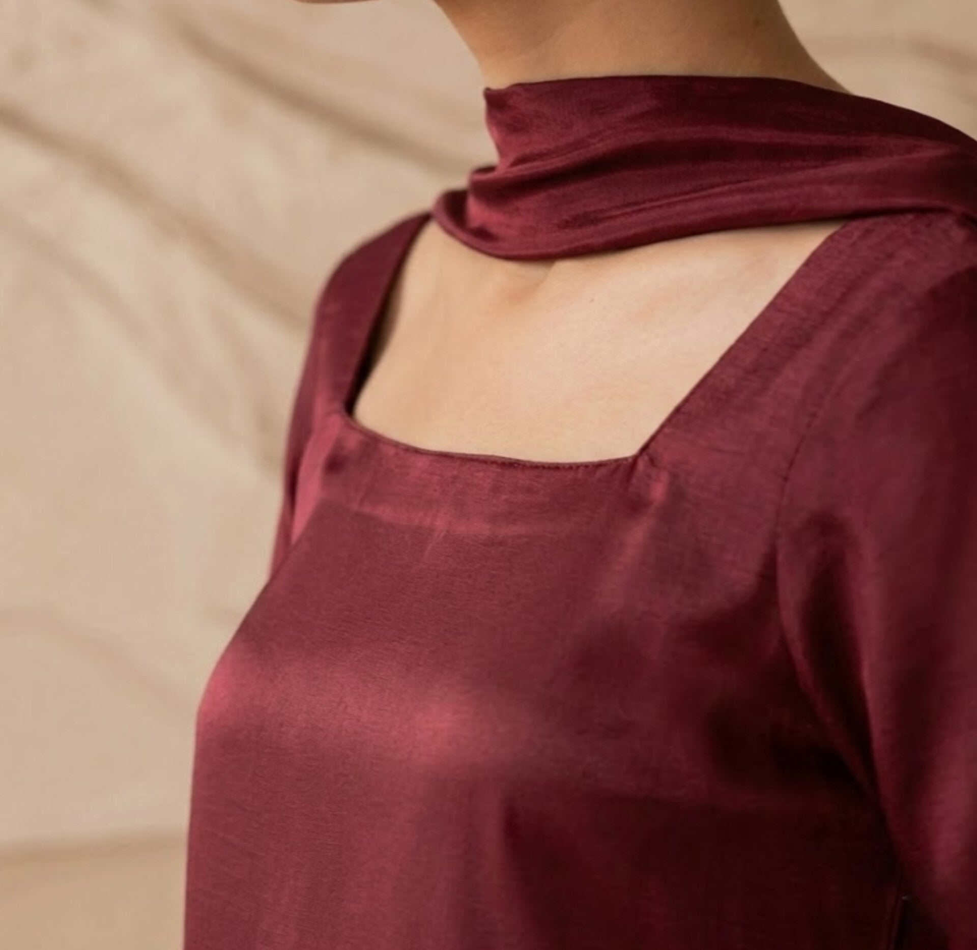 3pc berry maroon set with straight trousers