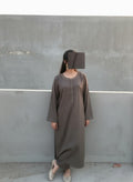 2pc Mocha grey embroidered kurta